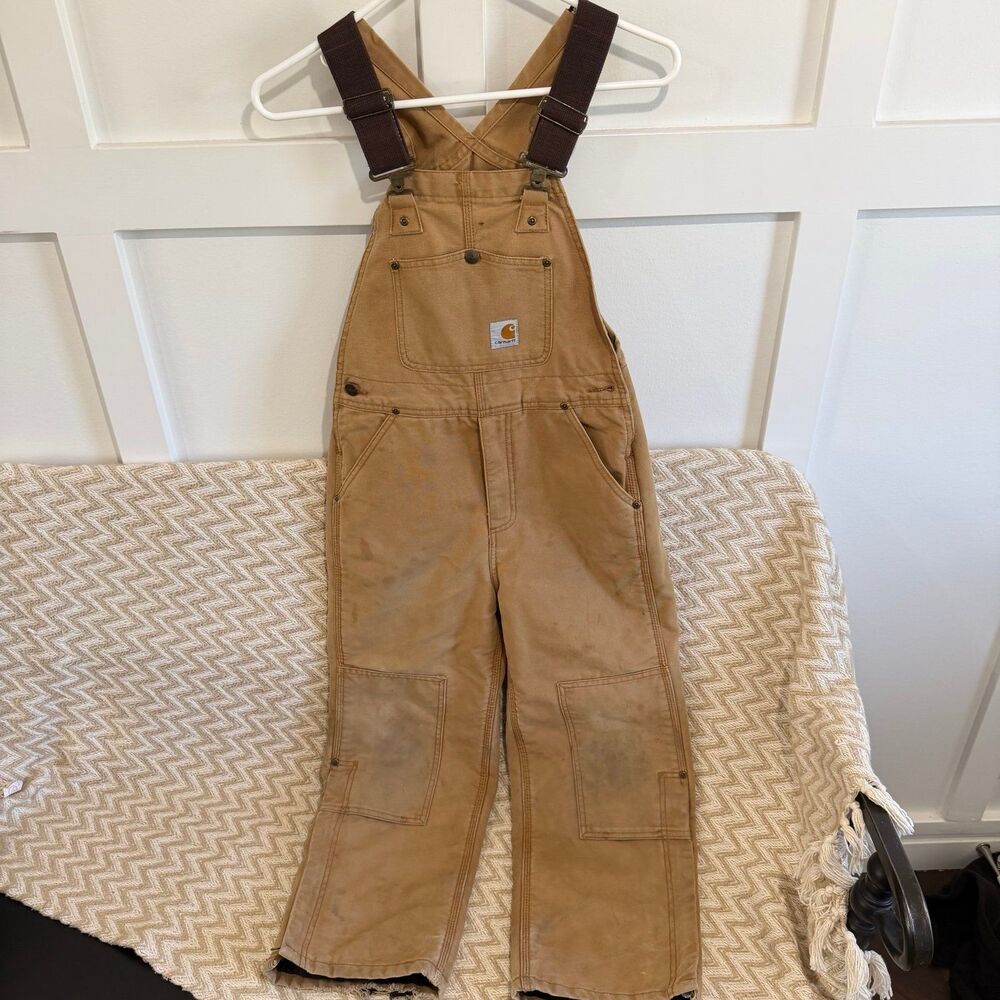 Carhartt Kids Loose Fit Insulated Duck Lined Bib Overalls CM8620